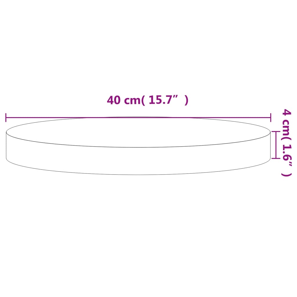 Table Top Ø40x4 cm Round Solid Wood Beech