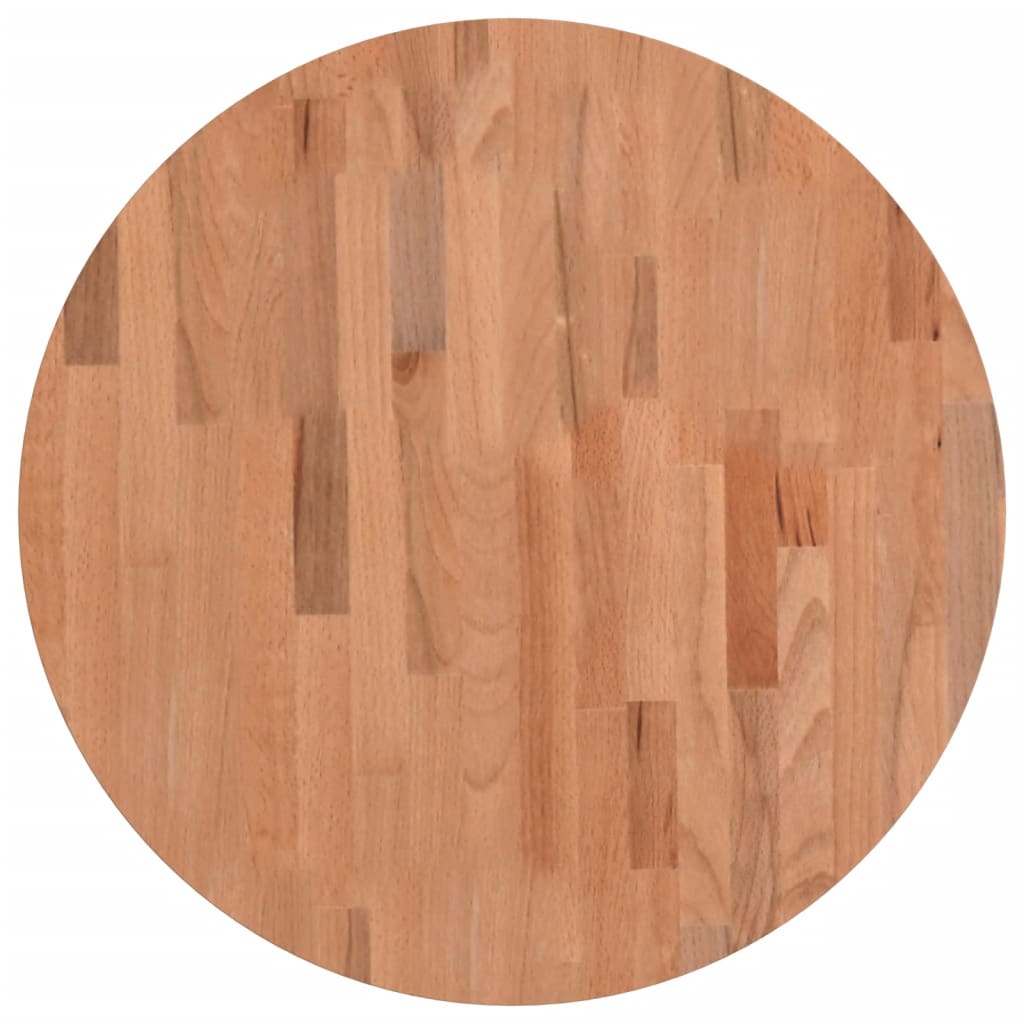 Table Top Ø60x4 cm Round Solid Wood Beech
