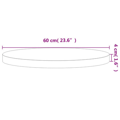 Table Top Ø60x4 cm Round Solid Wood Beech