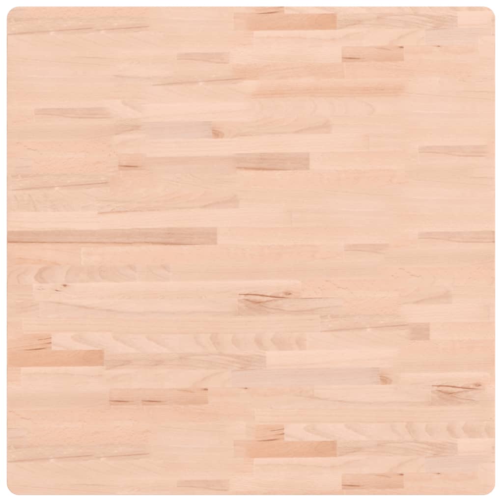Table Top 80x80x2.5 cm Square Solid Wood Beech
