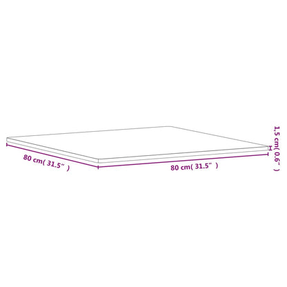 Table Top 80x80x1.5 cm Square Solid Wood Beech
