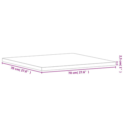 Table Top 70x70x2.5 cm Square Solid Wood Beech