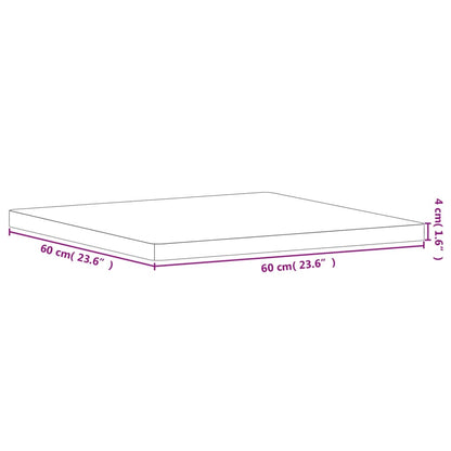Table Top 60x60x4 cm Square Solid Wood Beech