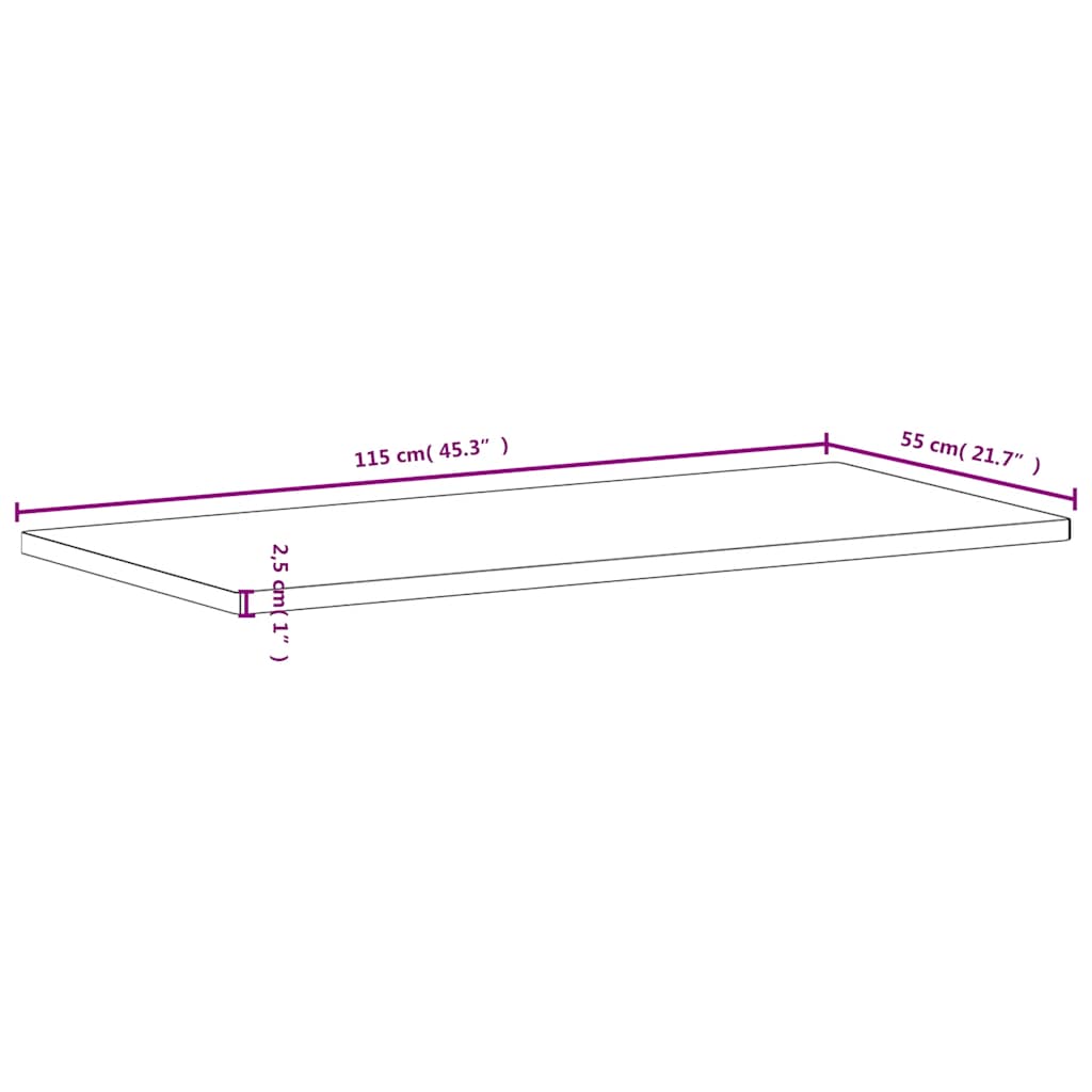 Desk Top 115x55x2.5 cm Solid Wood Beech
