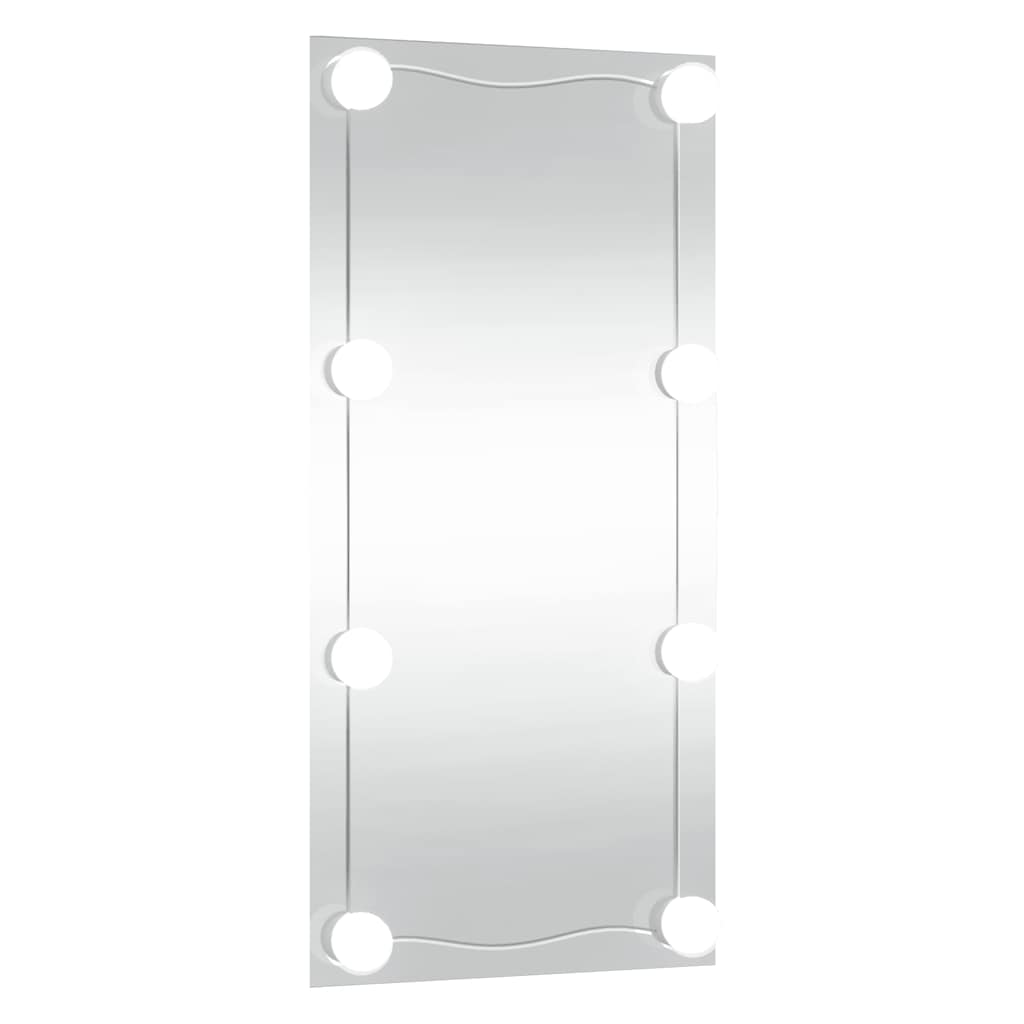 Wall Mirror with LED Lights 30x60 cm Glass Rectangle