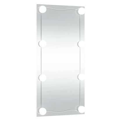 Wall Mirror with LED Lights 30x60 cm Glass Rectangle