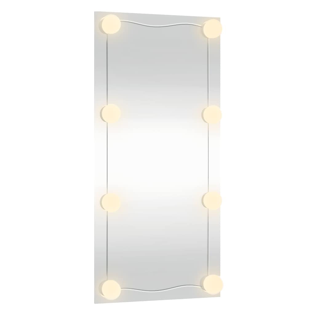 Wall Mirror with LED Lights 30x60 cm Glass Rectangle