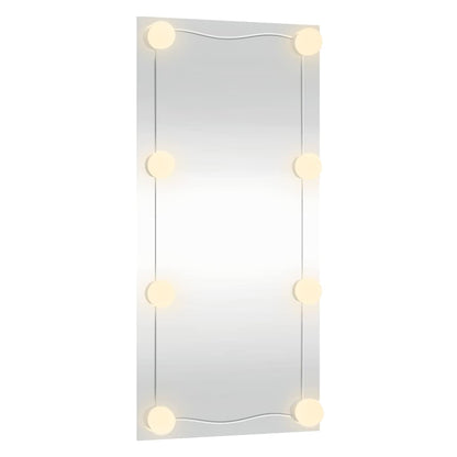 Wall Mirror with LED Lights 30x60 cm Glass Rectangle