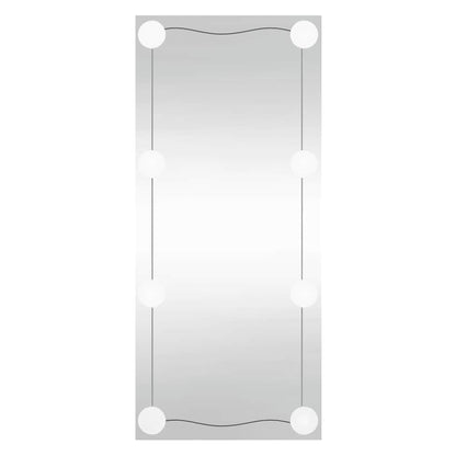 Wall Mirror with LED Lights 30x80 cm Glass Rectangle