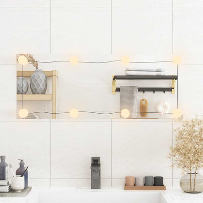 Wall Mirror with LED Lights 30x80 cm Glass Rectangle