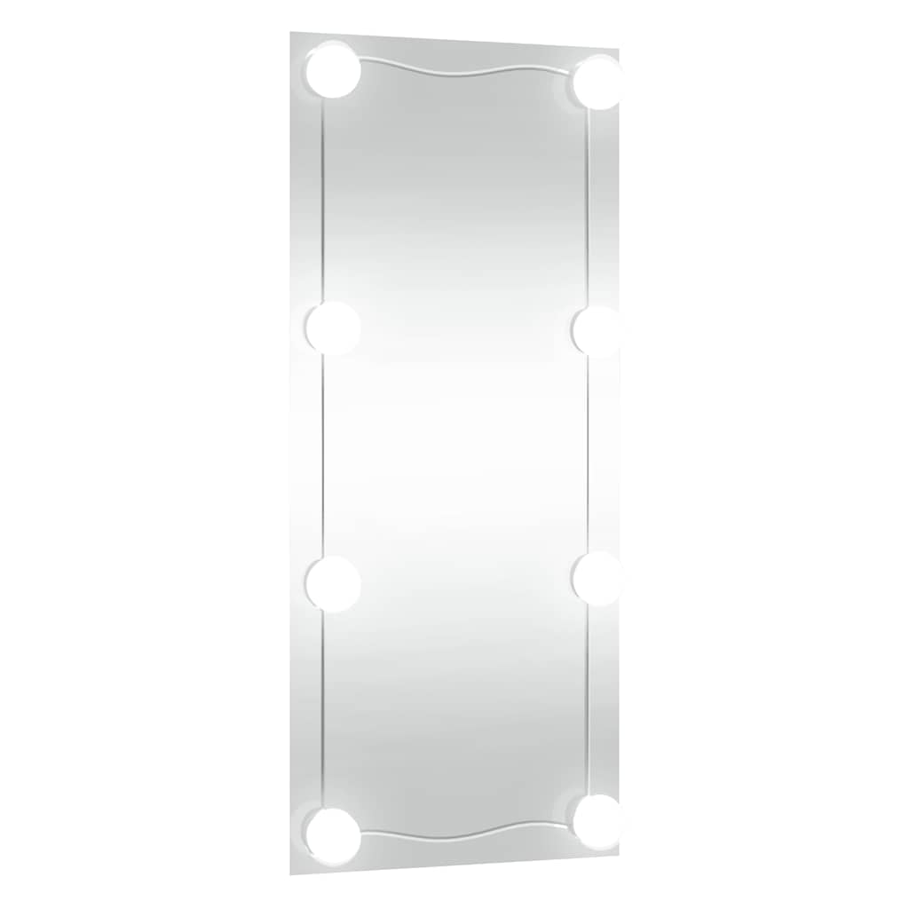 Wall Mirror with LED Lights 30x80 cm Glass Rectangle