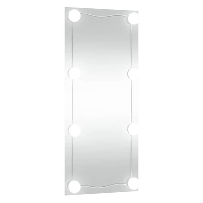 Wall Mirror with LED Lights 30x80 cm Glass Rectangle