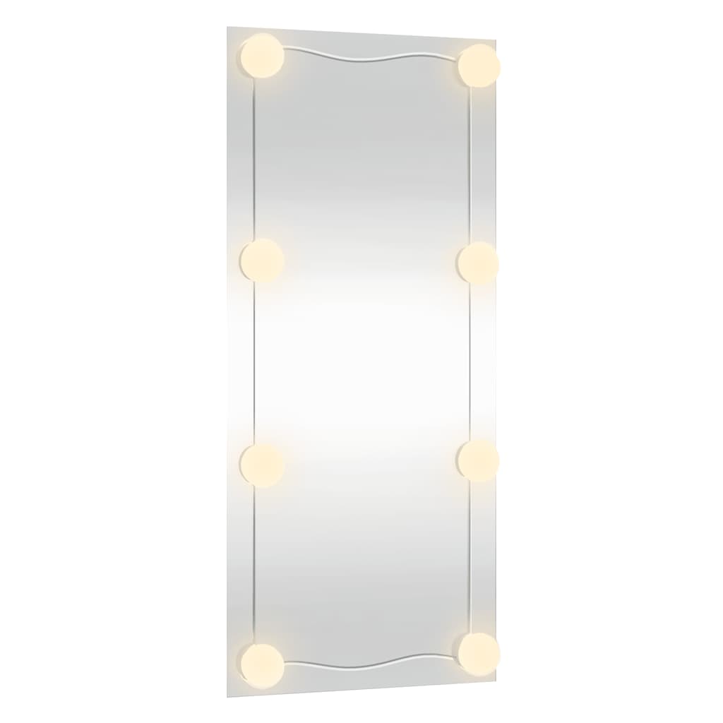 Wall Mirror with LED Lights 30x80 cm Glass Rectangle