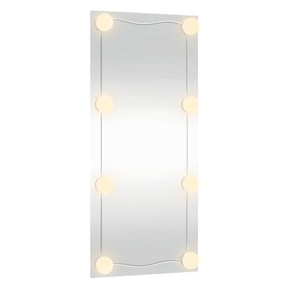 Wall Mirror with LED Lights 30x80 cm Glass Rectangle