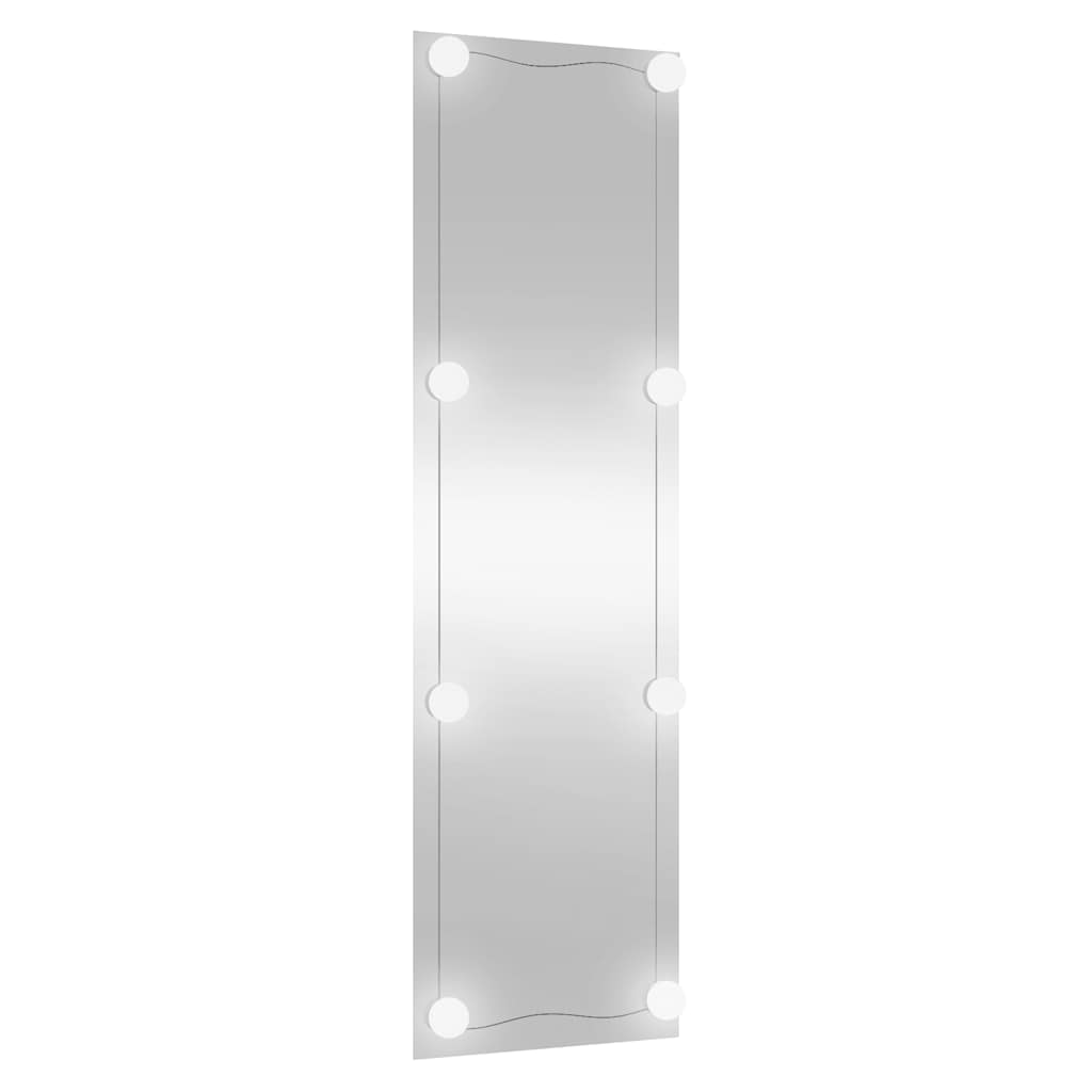 Wall Mirror with LED Lights 30x100 cm Glass Rectangle