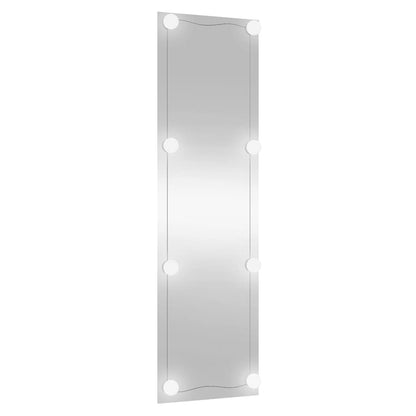 Wall Mirror with LED Lights 30x100 cm Glass Rectangle