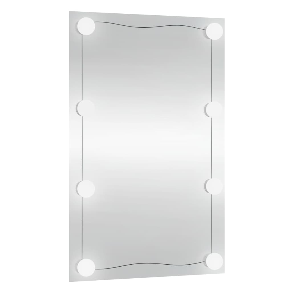 Wall Mirror with LED Lights 40x60 cm Glass Rectangle