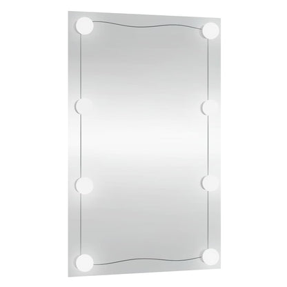 Wall Mirror with LED Lights 40x60 cm Glass Rectangle
