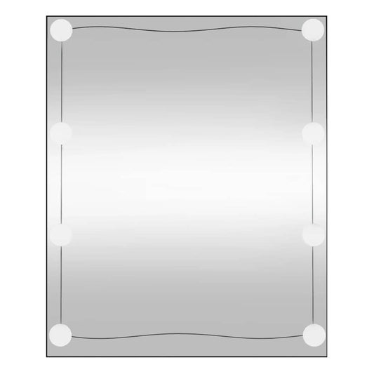 Wall Mirror with LED Lights 50x60 cm Glass Rectangle
