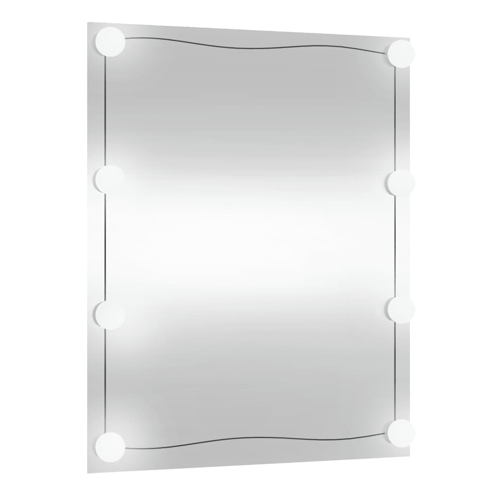 Wall Mirror with LED Lights 50x60 cm Glass Rectangle