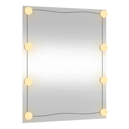 Wall Mirror with LED Lights 50x60 cm Glass Rectangle
