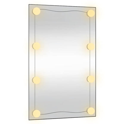 Wall Mirror with LED Lights 50x80 cm Glass Rectangle