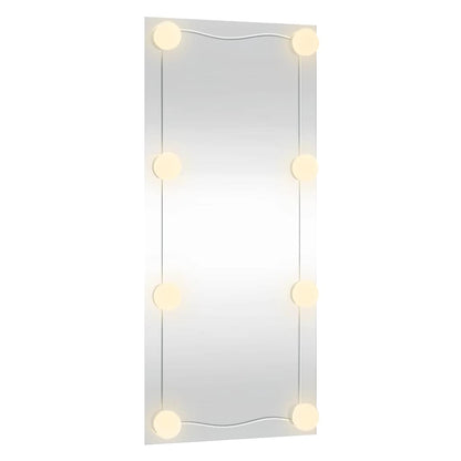Wall Mirror with LED Lights 50x100 cm Glass Rectangle