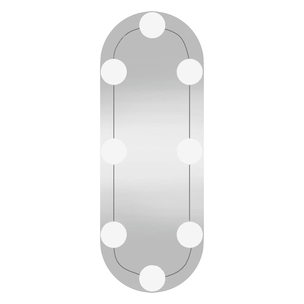 Wall Mirror with LED Lights 15x40 cm Glass Oval