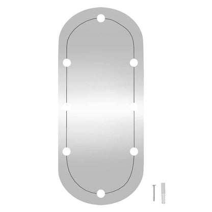 Wall Mirror with LED Lights 45x100 cm Glass Oval
