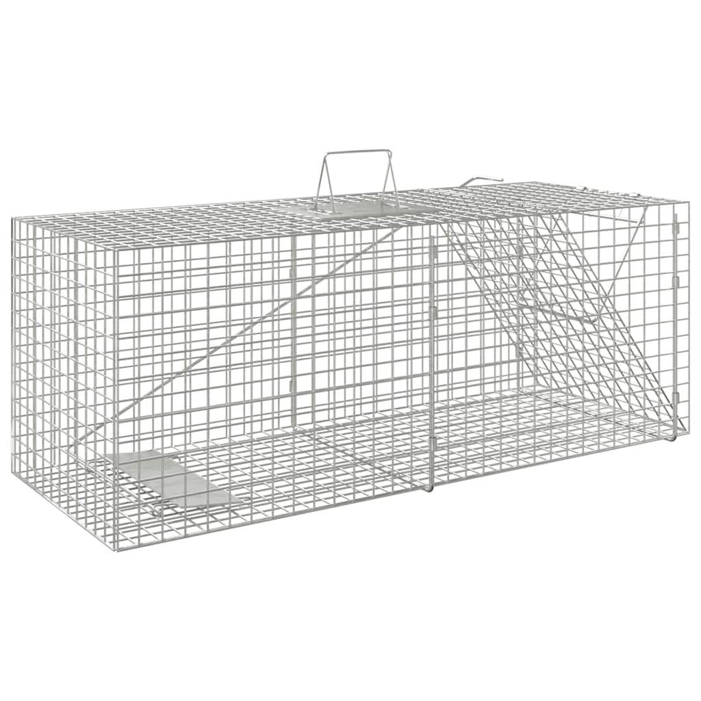 Animal Trap 64.5x25x26.5 cm Galvanised Iron - Ideal for humane trapping of unwanted animals