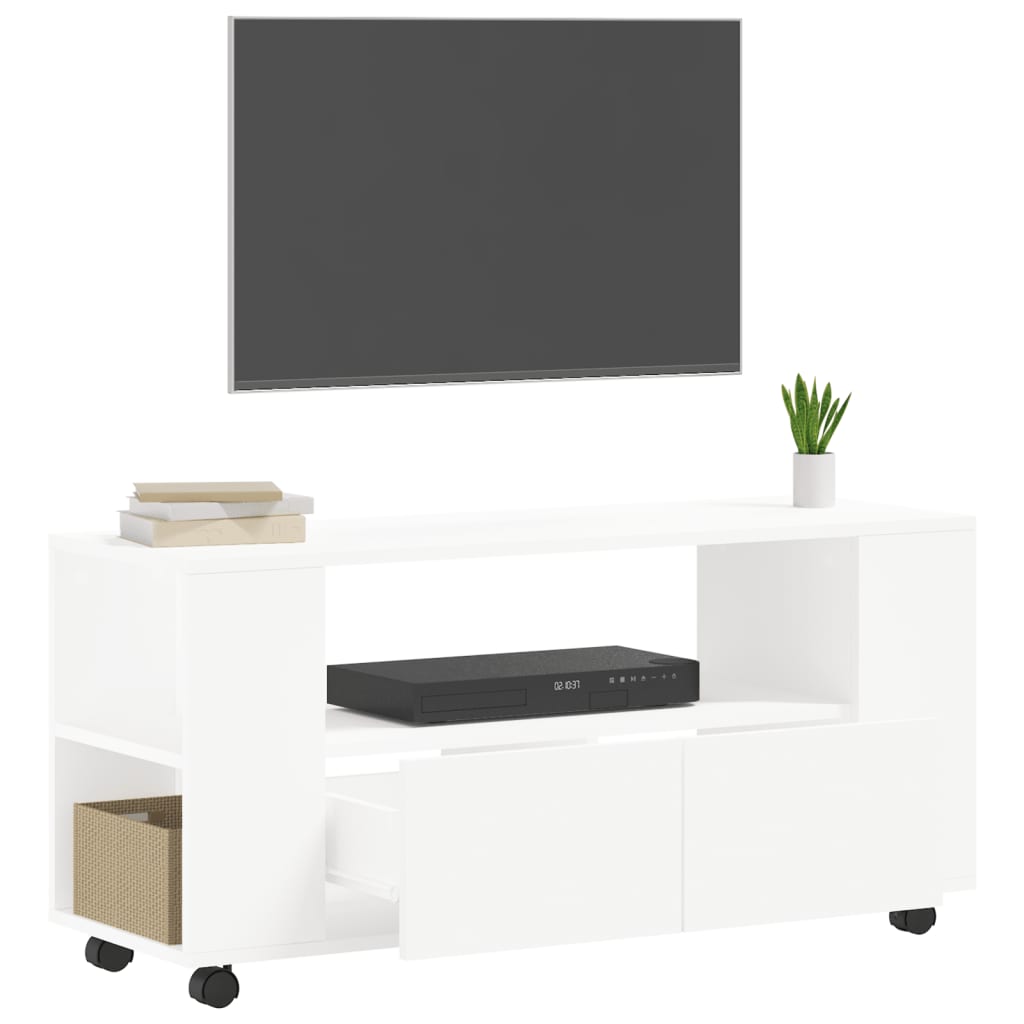 TV Cabinet White 102x34,5x43 cm Engineered Wood