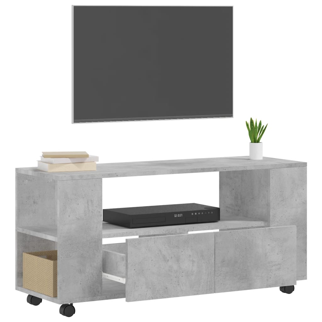 TV Cabinet Concrete Grey 102x34,5x43 cm Engineered Wood