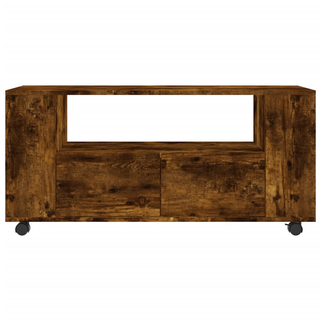 TV Cabinet Smoked Oak 102x34,5x43 cm Engineered Wood