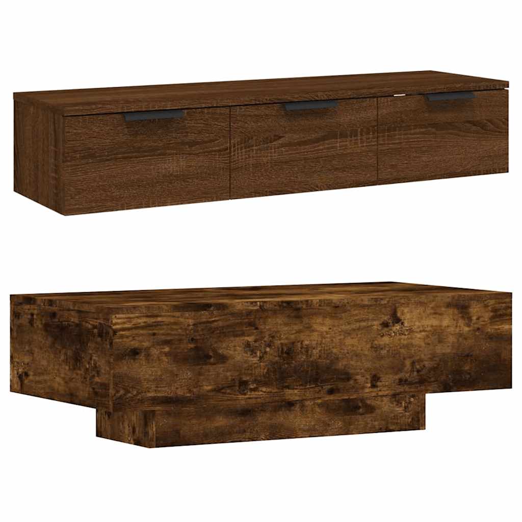 Coffee Table Smoked Oak 100x49.5x31 cm Engineered Wood