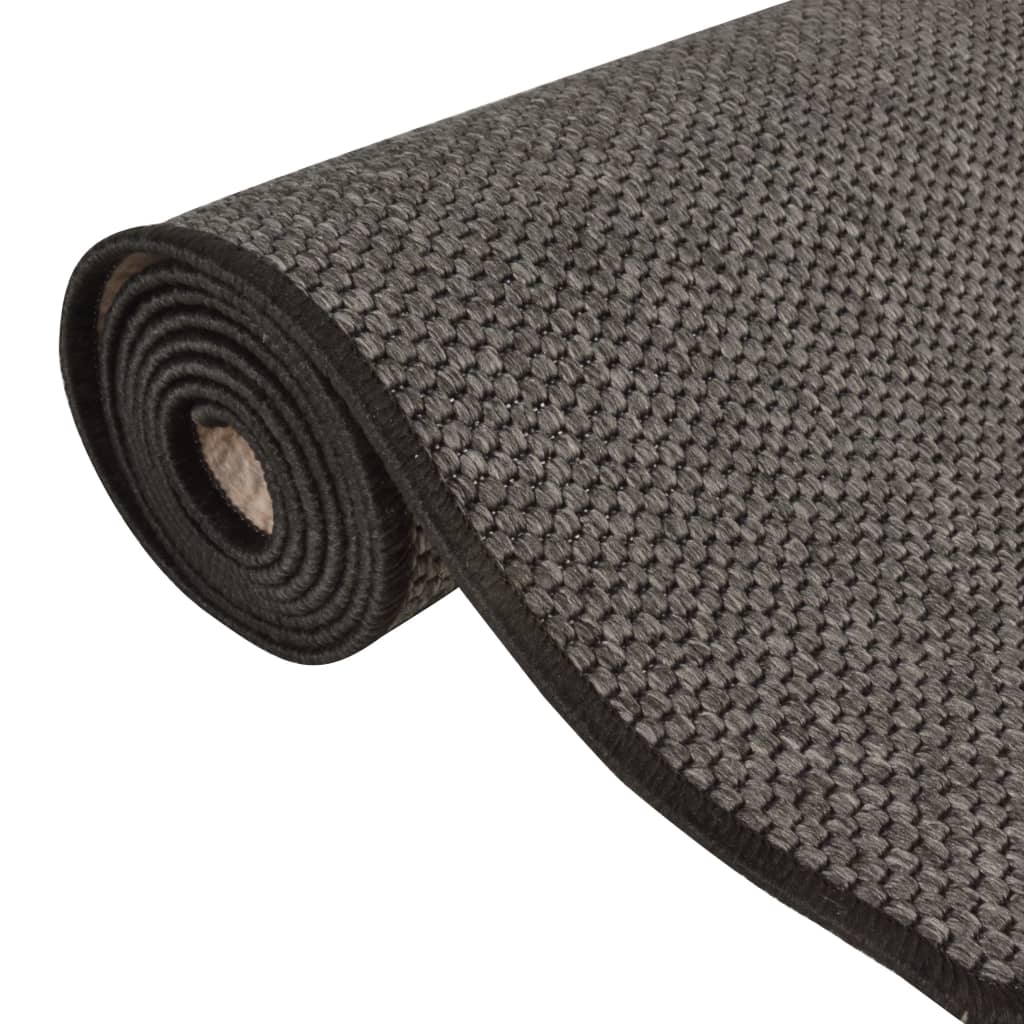 Carpet Runner Sisal Look Anthracite 80x400 cm
