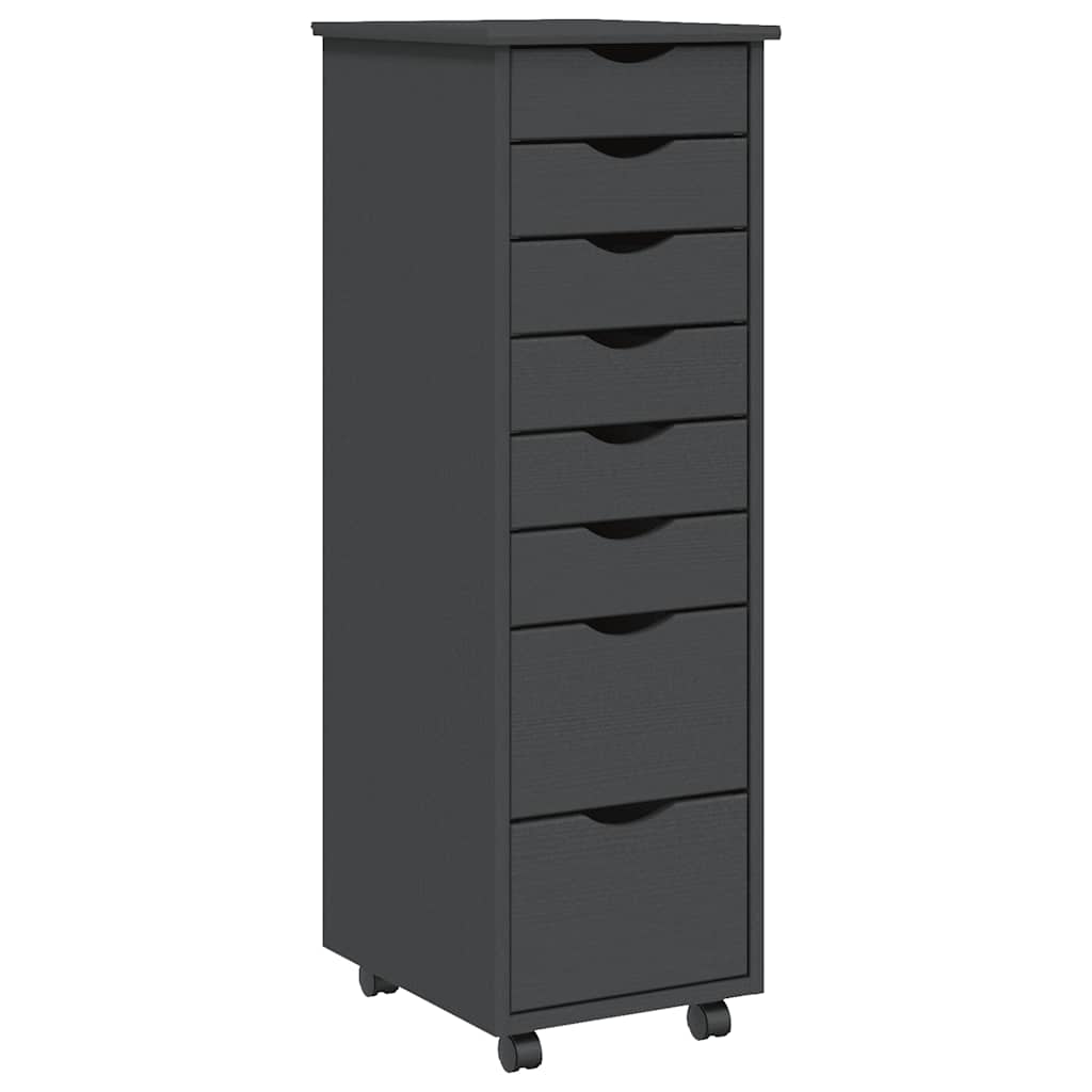 Rolling Cabinet | MOSS Grey | Solid pine wood, engineered wood, plastic
