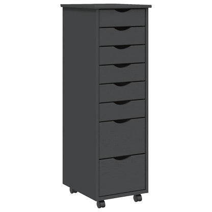 Rolling Cabinet | MOSS Grey | Solid pine wood, engineered wood, plastic