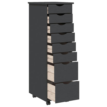 Rolling Cabinet | MOSS Grey | Solid pine wood, engineered wood, plastic