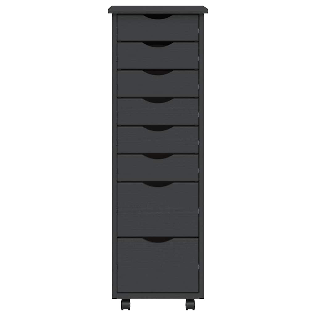 Rolling Cabinet | MOSS Grey | Solid pine wood, engineered wood, plastic