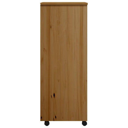 Rolling Cabinet | Honey Brown | Solid pine wood, engineered wood, plastic