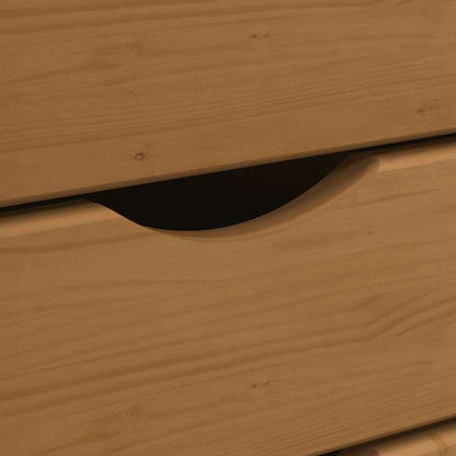 Rolling Cabinet | Honey Brown | Solid pine wood, engineered wood, plastic