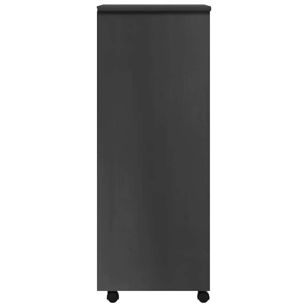 Rolling Cabinet | Grey | Solid Pine Wood, Engineered Wood, Plastic