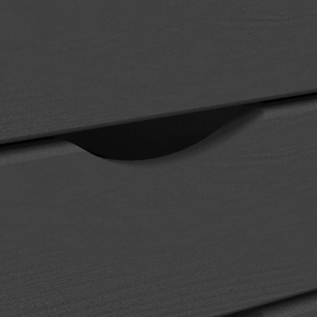 Rolling Cabinet | Grey | Solid Pine Wood, Engineered Wood, Plastic