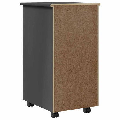 Rolling Cabinet with Drawers MOSS Grey Solid Wood Pine