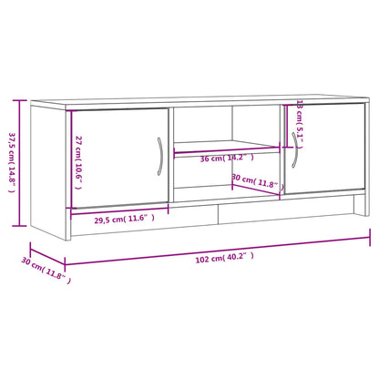 TV Cabinet Concrete Grey 102x30x37,5 cm Engineered Wood