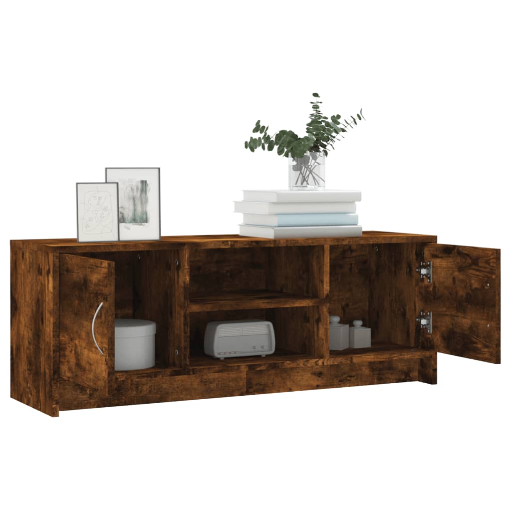 TV Cabinet Smoked Oak 102x30x37.5 cm Engineered Wood
