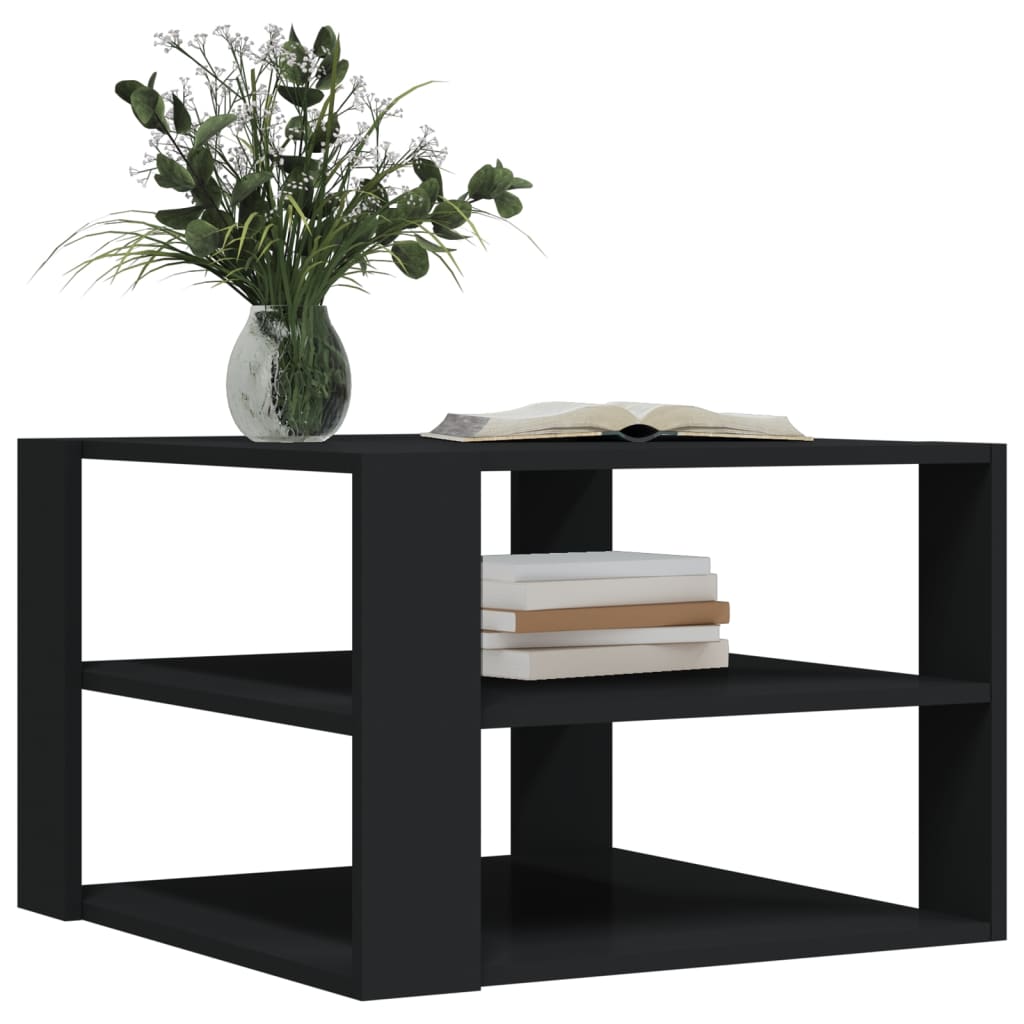 Coffee Table Black 58x58x40 cm Engineered Wood