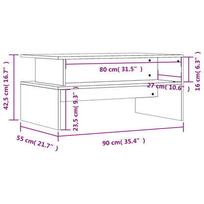 Coffee Table White 90x55x42.5 cm Engineered Wood