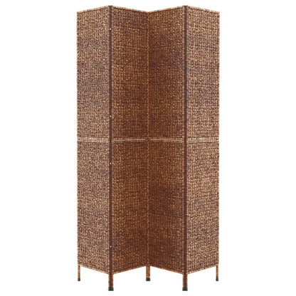 Room Divider 4-Panel Brown 163x180 cm Water Hyacinth