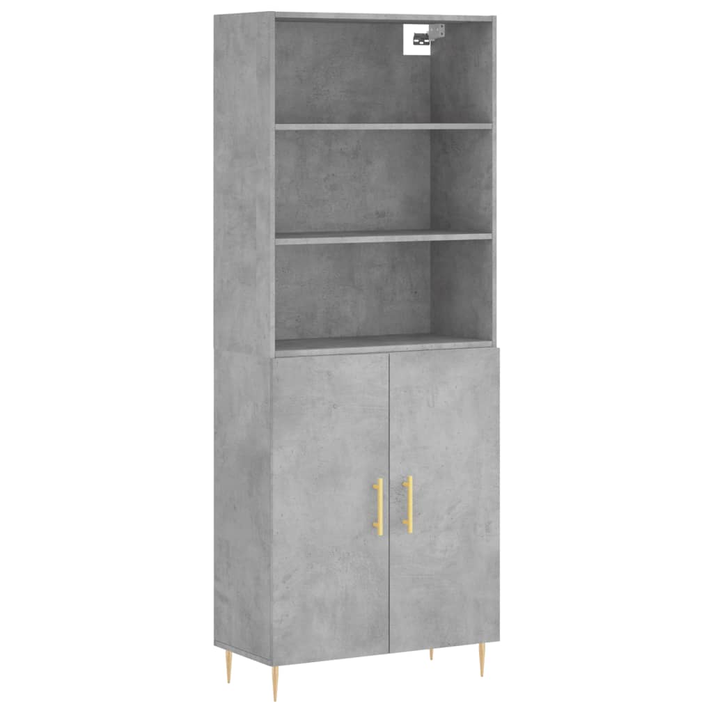 Highboard Concrete Grey 69,5x34x180 cm Engineered Wood